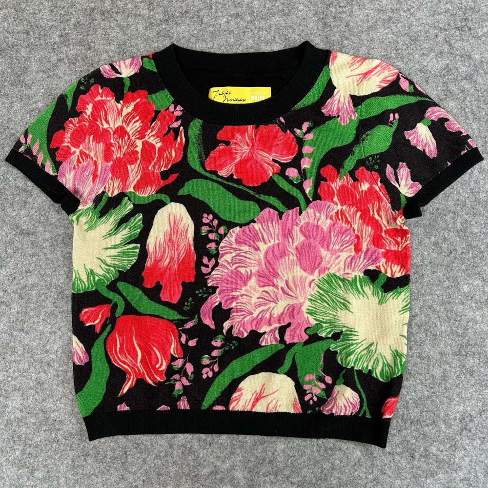 Anthropologie Maeve x Yukiko Noritake Sweater Floral Whimsey Romantic Cottage XS